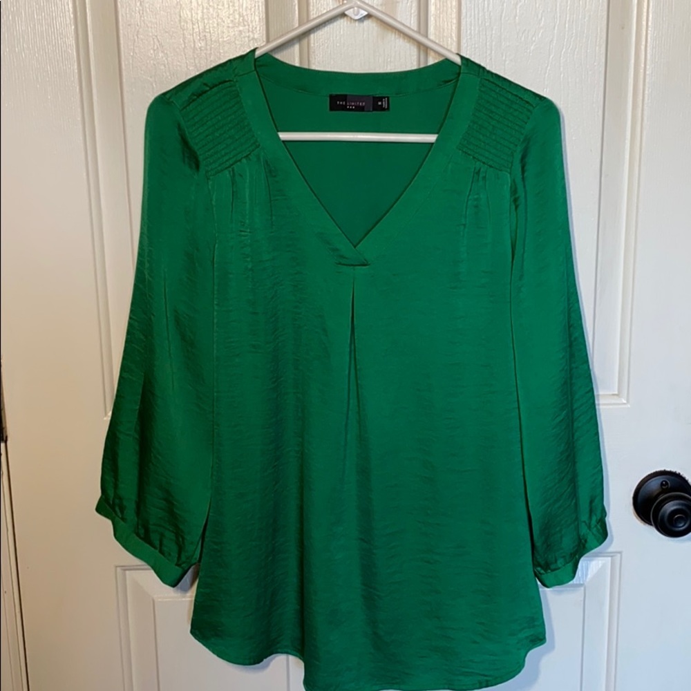 Express Emerald Green Silky Blouse
